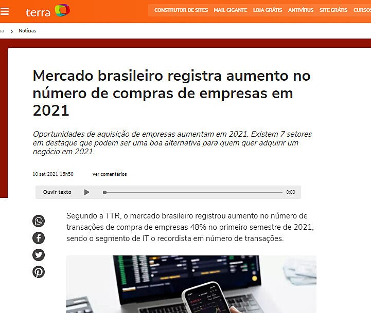 Mercado brasileiro registra aumento no nmero de compras de empresas em 2021